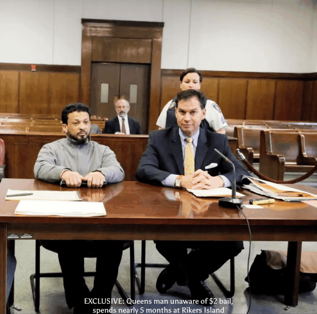 NYC attorney Glenn Hardy in Court with a client
