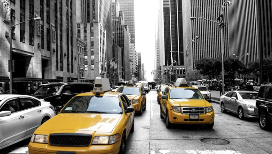 NYC taxis on the street of Manhattan
