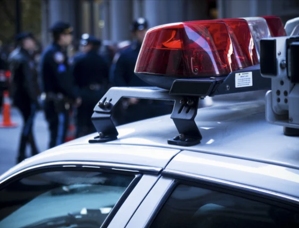 arrested in new york city last night - image of police cars arresting