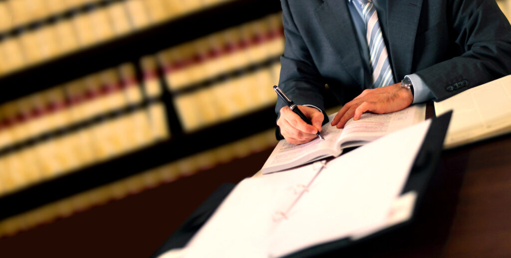 NYC lawyer working on a desk