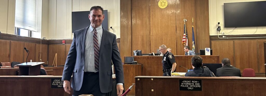 NYC Criminal lawyer Glenn F. Hardy in criminal court