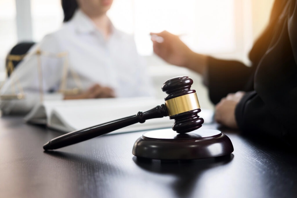 Domestic Violance Lawyer talking with a client